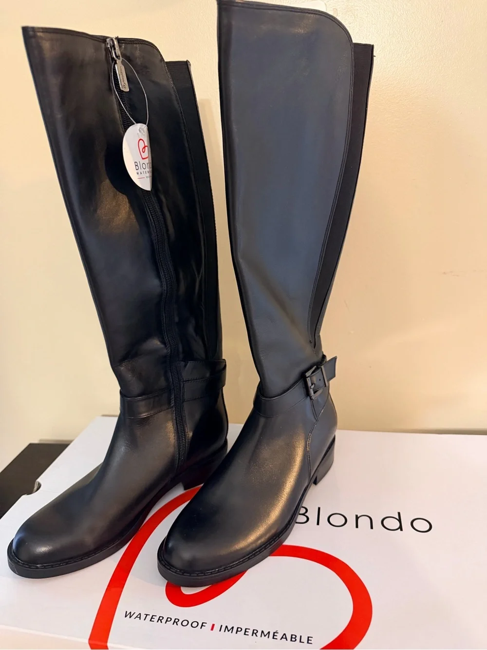 Blondo Black Over-the-Knee Buckle Riding Boots